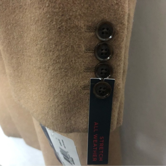 NWT Tommy Hilfiger Mens Dress coat Camel 46 REG Wool Coat - Picture 12 of 14